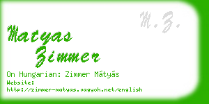 matyas zimmer business card
